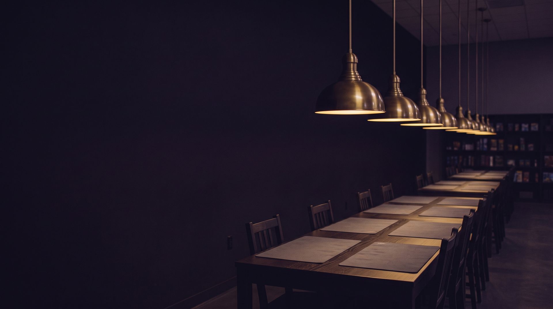 The play room at GH Games under pendant lights, as designed